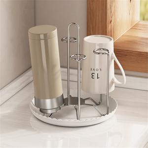 Estante de Almacenamiento y Drenaje de Acero Inoxidable 304 Moderno y Pulido para Montar en la Pared, Soporte para Tazas de Café y Té para Cocina o Mesa - Product Image 1
