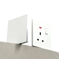 Prise murale ultra-fine 6 mm de style britannique 16A Type G avec interrupteur, panneau PC blanc ignifuge, pour usage hospitalier, prise de courant OEM/ODM
