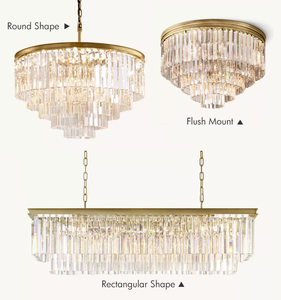 Lustre rectangulaire moderne en cristal et métal doré de luxe pour hôtel, villa, salle à manger, îlot de <span class=keywords><strong>cuisine</strong></span> - Product Image 2