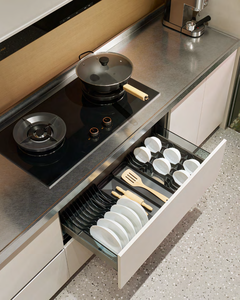 ריהוט מטבח לבן מודרני מארגן פלדה ארון פלדה מותאם אישית dahlia חדר אחסון מטבח זכוכית מטבח זכוכית - Product Image 3