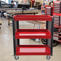 Chariot à outils d'atelier en acier inoxydable, antivol, verrouillable, étanche, capacité de charge de 300 kg, revêtement en poudre, garantie de 3 ans