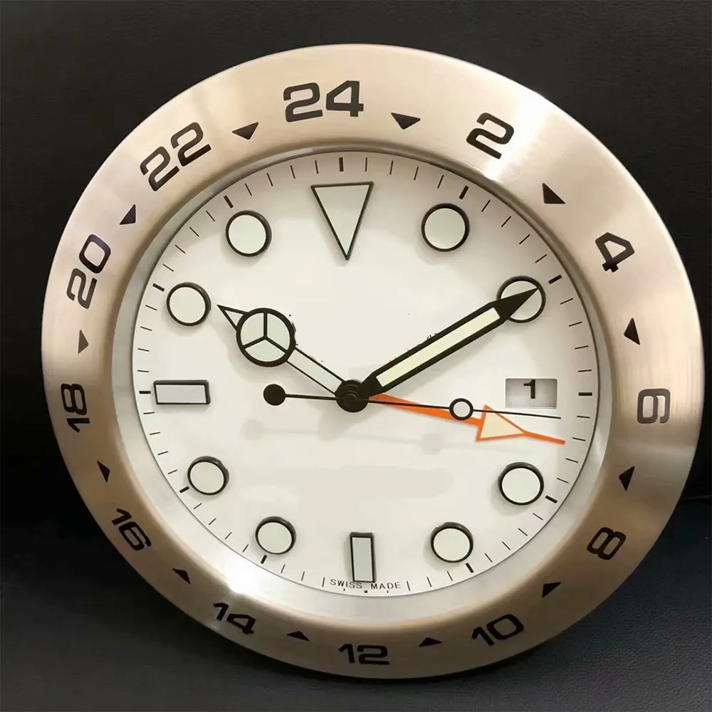 Drop shipping Green Hulk Brand Wrist watch Wall Clock All Metal Material Luxury Date Luminous Clock in wall