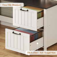 Bureau de direction, bureau à domicile avec tiroir à dossiers et support de moniteur, bureau en bois pour travail étude écriture, gris
