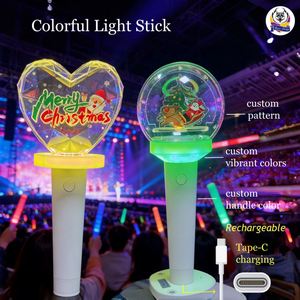 Langxun - Barra Luminosa LED de Plástico en Forma de Corazón, Recargable por USB, Personalizable, para Conciertos, Reuniones de Fans, Fiestas, Decoración - Product Image 4