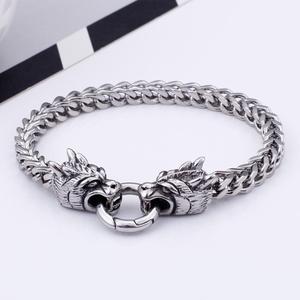 KALEN Stainless Steel 22.5CM Animal <strong>Wolf</strong> Bracelets <strong>Jewelry</strong> for Men - Product Image 4