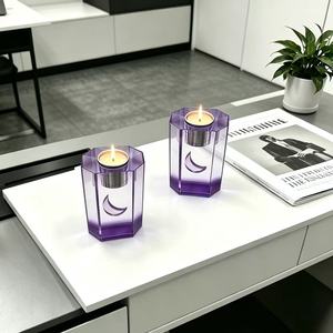 Vente <span class=keywords><strong>en</strong></span> gros de porte-bougie carré <span class=keywords><strong>en</strong></span> cristal transparent, porte-bougie <span class=keywords><strong>en</strong></span> cristal personnalisé pour les cadeaux de mariage - Product Image 1