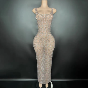 Luxueux cristal étincelant strass Sexy <span class=keywords><strong>robe</strong></span> serrée fête Performance Costume bar dames fête Costume <span class=keywords><strong>robe</strong></span> de bal - Product Image 1