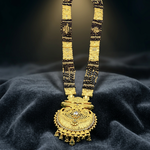 Wholesale 24K Micro Gold AD Stone Mangalsutra With Big Pendant, Forming AD Stone Mangalsutra, Traditional Indian Wedding Jewelry - Product Image 3