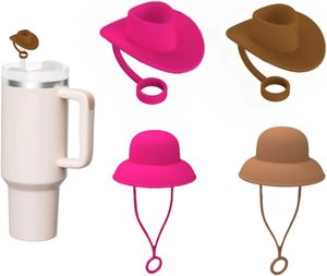 2024 10mm Silicone/PVC Anti-poussière Multi-designs Capuchons de paille pour chapeaux de cowboy pour Restaurants et Boutiques Compatible 30/40 oz - Product Image 2