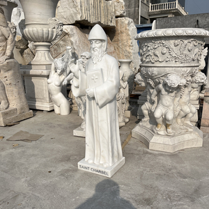 Statue de prêtre ermite libanais en pierre naturelle sculptée à la main, personnalisable, résistante aux intempéries, pour <span class=keywords><strong>jardin</strong></span> d'église - Product Image 4