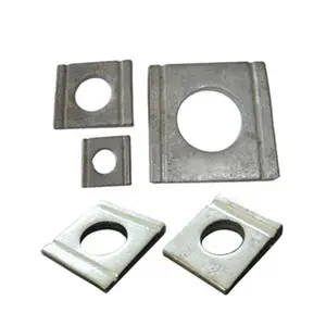 Beveled Square Washers in Plain Carbon Steel 1" ID  x 2"x 2" Wedge Shaped Washers for Shim Leveling