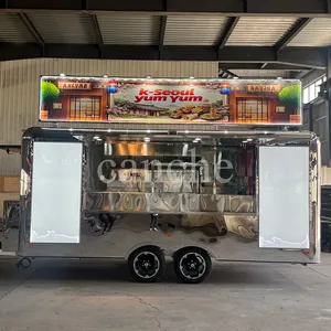 Chariot de restauration rapide mobile en acier inoxydable pour burgers, tacos et frites, avec équipement - Product Image 4