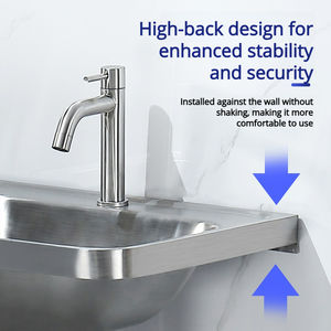 Lavabo sur pied en acier inoxydable pour salle de bain - Product Image 6