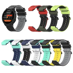 Cho Garmin Forerunner 220 235 735 dây đeo vuông lỗ kép màu Silicone mềm Watchband với vít