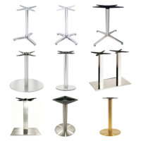 Base de table en acier inoxydable 4 étoiles, pied de table à quatre pattes, 670x720mm, support de table en aluminium moulé sous pression