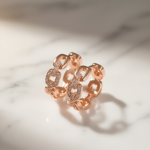 Anello da Cocktail Placcato Oro Rosa da Donna, con Strass a Forma di Lucchetto, Micro Pavé, Gioiello alla Moda per Feste e Uso Quotidiano, in Lega - Product Image 2