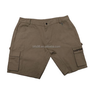 Shorts de sport d'été pour hommes avec fermeture éclair, décontractés, en coton, multi-poches, coupe ample, style formel - Product Image 3