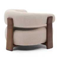 Fauteuil d'appoint moderne en tissu avec dossier et accoudoirs, fauteuil lounge écologique et durable à pieds en bois pour salon et balcon