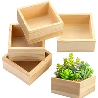 الخشب مربع للمركبات المقتنيات المنزل الخشب الصغيرة مربع التخزين المنظم الحاويات 4 حزمة مصغرة فوهة خشبية
