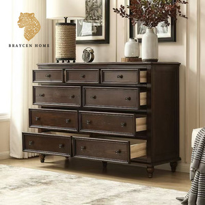 Meuble antique chinois en bois massif, armoire à tiroirs rétro, casier mural de salon, armoire latérale personnalisée - Product Image 1