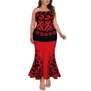 Robe d'été sirène sans bretelles pour femme, la plus vendue, grande taille personnalisée, ajustée, respirante, style polynésien, excellente qualité - Product Image 2