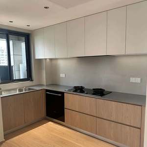 Meubles de cuisine modulaires en acier inoxydable de style simplicité moderne, avec panneaux de porte Shaker, design personnalisé, robinet et protection ignifuge - Product Image 5