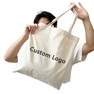 Fashion Recyclable Canvas Tote <b>Bag</b> Custom Logo Print Cotton Canvas Grocery <b>Gift</b> Shoulder <b>Bag</b> with Handle - Product Image 1