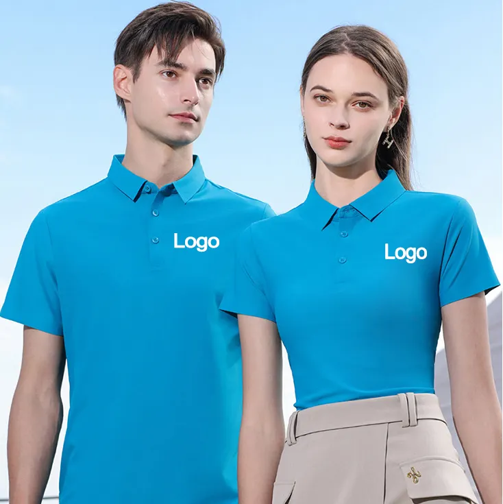 MACTING-Polos de golf vierges pour garçons, t-shirts décontractés à manches courtes et sans couture en soie glacée avec logo brodé