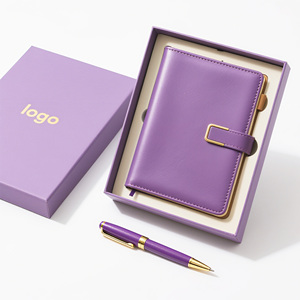 促销精装记事本日记本笔记本打印标志商务笔记本和笔套 - Product Image 4