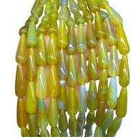 Perles en vrac en forme de goutte d'eau 10*30mm, modèle FDZ, en pierre naturelle, cristal d'agate, vente chaude Guangzhou Jingyao Foreign Trade