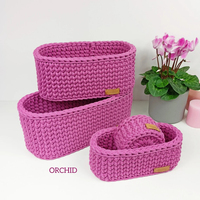 Panier de rangement ovale crochet d'usine OEM Organisateur polyvalent en coton pour salle de bain Cosmétiques Serviettes Couches pour bébé