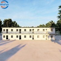 Maison préfabriquée de luxe à double étage WinFair République Dominicaine avec plateforme pour camp de travailleurs / camp de travail