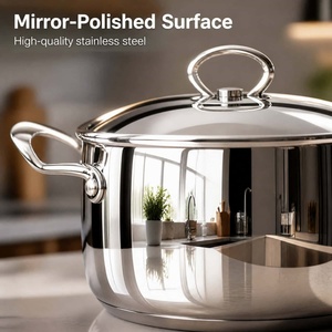 Ensemble de casseroles de cuisine en acier inoxydable antiadhésif de conception personnalisée pour hôtel, avec couvercle en verre - Product Image 6