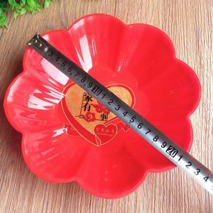 Plato Redondo con Forma de Flor Roja para Aperitivos y Dulces, Decoración Festiva para el Año Nuevo Chino, Gran Venta, Suministro de 1 y 2 Yuanes - Product Image 1