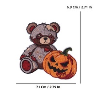 Patchs brodés gothiques Halloween 2026 à thermocoller : Fantôme, Citrouille, Sorcière, Ours effrayant pour la décoration de jeans, sacs et vêtements