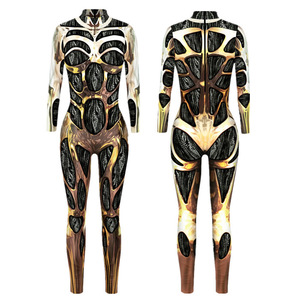 Costume da Robot per Bambini per <span class=keywords><strong>Halloween</strong></span>, Tuta Aderente Elastica con Stampa Digitale 3D, Armatura Meccanica - Product Image 4