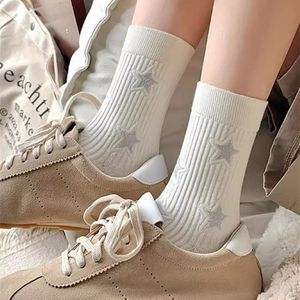 Women Five Pointed Star Mid Calf <b>Socks</b> Jacquard Breathable Double Needle Knit Autumn <b>Winter</b> Fashion <b>Socks</b> - Product Image 4