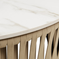 Table de feu au propane Sigarten moderne en aluminium avec dessus en pierre frittée et revêtement céramique, foyer rond à gaz pour terrasse extérieure