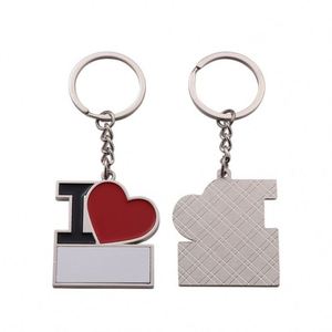Porte-clés vierges en forme de cœur pour sublimation, personnalisables avec impression photo, en alliage de zinc, cadeau promotionnel - Product Image 2