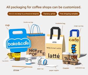Vasos de Papel Kraft para Bebidas Calientes de 500 ml, 10 oz, 12 oz, 16 oz, Desechables, de Pared Simple/Doble, con Logotipo Impreso Personalizado, Tapa de 90 mm, Bronceado - Product Image 2