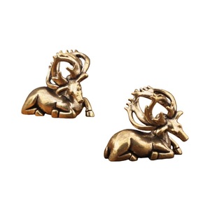 Figura de Ciervo Reclinado de Latón Sólido, Escultura de Animal de Metal, Decoración de Mesa para el Hogar, Adorno de Escritorio - Product Image 5