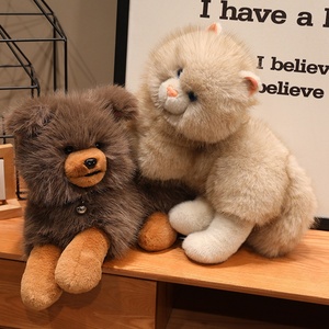 Peluches d'animaux en différentes positions allongées, jouets en peluche réalistes pour chats et chiens, jouets en peluche pour animaux, décoration de la maison - Product Image 3