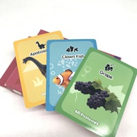Cartes flash éducatives pour enfants avec images d'animaux, design personnalisé, papier de haute qualité, boîte imprimée sur mesure pour l'apprentissage et le jeu des enfants