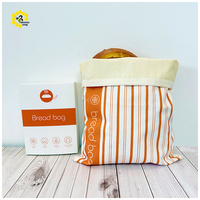 Sac à pain en coton noir écologique avec fermeture éclair et boucle, idéal pour le stockage au réfrigérateur et le shopping (vente en gros)