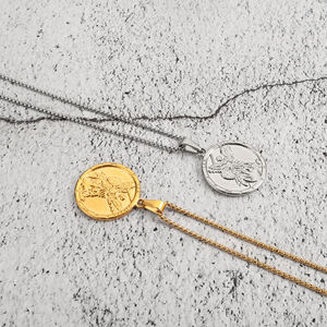 <span class=keywords><strong>Medalla</strong></span> Religiosa Católica Impermeable con Imagen de Santos, Jesús, San Benito, Ángel Guardián, San Miguel, Sagrada Familia, Cruz, Colgante para Hombre - Product Image 2