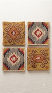 Ensemble de 4 housses de coussin Kilim faites à la main en laine et jute, style bohème tribal, pour canapé, salon, chambre, décoration rustique pour la maison - Product Image 5