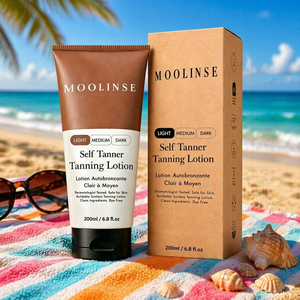 MOOLINSE OEM/ODM Autobronceador con Ingredientes <span class=keywords><strong>Naturales</strong></span> y Orgánicos, Loción Autobronceadora Hidratante con Aloe Vera y Coco, Bronceado Intenso sin Rayas - Product Image 1