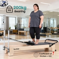 Reformer de Pilates de Madera de Arce de Alta Calidad con Riel Deslizante Suave y Silencioso para Gimnasio Comercial, Capacidad de 200 kg, 3 Años de Garantía, CE