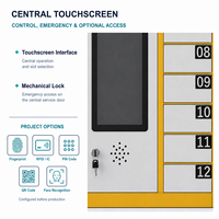 Gabinete de Almacenamiento de Llaves Inteligente de 12 Ranuras con Pantalla Táctil, Casillero Electrónico para Gestión de Llaves para Oficinas y Hoteles