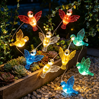 Lampes solaires LED personnalisées sur le thème des oiseaux, guirlande en fil de cuivre IP65, extérieur, blanc chaud, petite taille, haute luminosité, angle de faisceau 360°